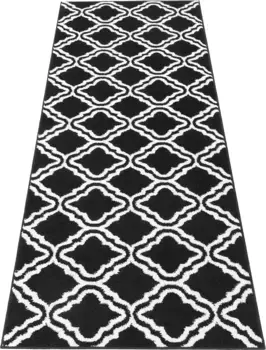 Моя домашняя дорожка "Debora", прямоугольная, ковровая дорожка, короткий ворс, с рисунком, геометрический дизайн, мягкий My home 90х250 см, черный