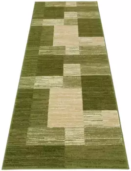 Моя домашняя дорожка "Melvin", прямоугольная, очень мягкая, плоская дорожка, мостик, клетчатый узор My home 90х250 см, зеленый