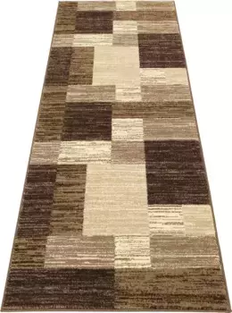 Моя домашняя дорожка "Melvin", прямоугольная, очень мягкая, плоская дорожка, мостик, клетчатый узор My home 90х250 см, коричневый