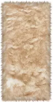 Моя домашняя лохматая дорожка "Саммо", прямоугольная, искусственный мех, яркие цвета, особенно мягкий, настоящий приятный коврик My home 90х160 см, серо-коричневый/белый