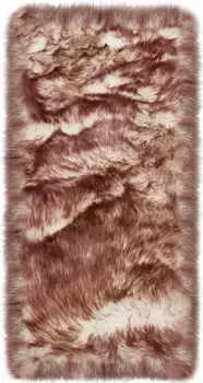 Моя домашняя лохматая дорожка "Саммо", прямоугольная, искусственный мех, яркие цвета, особенно мягкий, настоящий приятный коврик My home 90х160 см, коричневый/белый