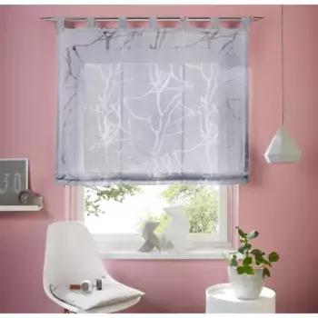 Моя домашняя римская штора «Анна» с петлями, полупрозрачная, выгорание, вискоза My Home, серый