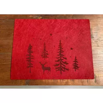Моя домашняя салфетка «Рождественская салфетка Люс», (набор, 4 шт.), с тиснением лесных сцен, зимнее украшение из фетра My Home, красный