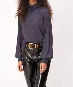 More Love Ребристая водолазка в темно-синем цвете PROJECT SOCIAL T