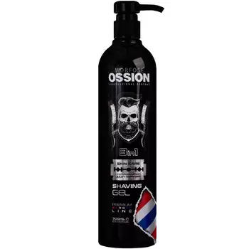 Morfose Ossion, Нежный гель для бритья Premium Barber для мужчин 3в1 700 мл для чувствительной кожи, склонной к раздражению