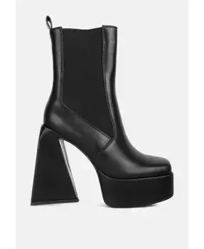 Морозные высокие челси-ботинки на платформе с квадратным каблуком London Rag, коричневый/бежевый