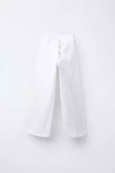 Морские джинсы ZARA, белый