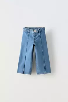 Морские джинсы ZARA, средне-синий