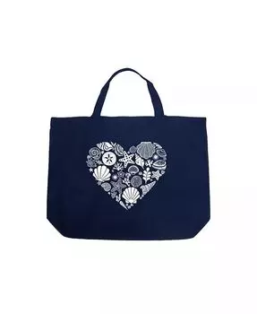 Морские ракушки — большая сумка-тоут Word Art La Pop Art, черный