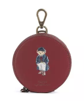 Морской кошелек «мишка» из мелкозернистой яловой кожи. Polo Ralph Lauren, красный