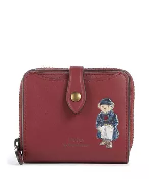 Морской кошелек «мишка» из мелкозернистой яловой кожи. Polo Ralph Lauren, красный