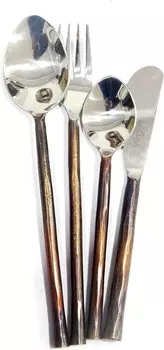 Морской Mart Столовые приборы из нержавеющей стали Набор столовых приборов Вилка Ложка Нож Посуда для ежедневного использования и вечеринок Медный антикварный декор стола в средневековом стиле NauticalMart, Silver