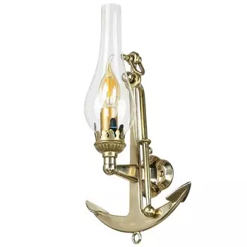 Морской настенный светильник для интерьера, латунный стеклянный якорь, декоративный E14, настенный светильник для прихожей, ванной комнаты Licht-Erlebnisse