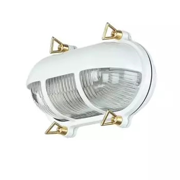 Морской уличный светильник из латунного стекла Ш: 21 см IP64 E27 Настенный светильник для белого дома, балкона, сада Licht-Erlebnisse