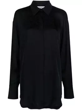 Moschino атласная рубашка с логотипом, черный