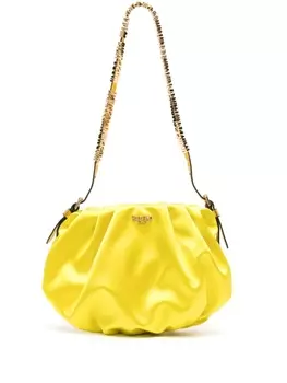 Moschino атласная сумка на плечо с логотипом, желтый
