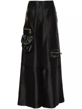 Moschino атласные брюки широкого кроя, черный