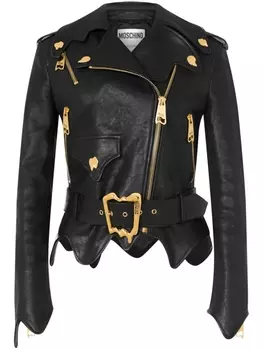 Moschino байкерская куртка на молнии, черный