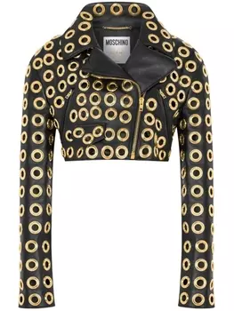 Moschino байкерская куртка с люверсами, черный