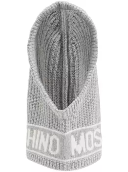 Moschino балаклава интарсической вязки, серый