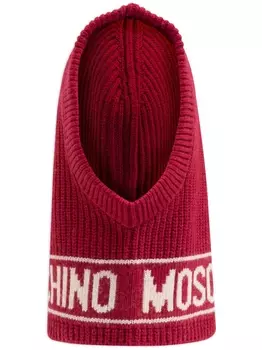 Moschino балаклава с логотипом и интарсией, красный