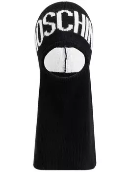 Moschino балаклава с логотипом, выполненная методом интарсии, черный