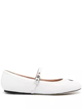 Moschino балетки с логотипом, белый