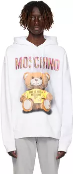Moschino Белый худи с принтом