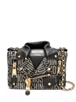 Moschino Biker logo-print shoulder bag, черный