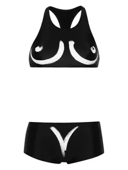 Moschino бикини с графичным принтом, черный