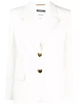 Moschino блейзер с декорированными пуговицами, белый