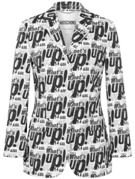 Moschino блейзер с логотипом, черный