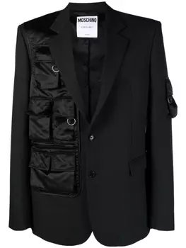 Moschino блейзер в клетку, черный