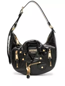 Moschino блестящая сумка Biker, черный