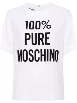Moschino блузка с надписью, белый