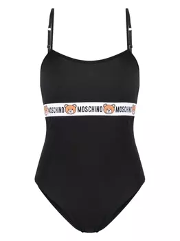 Moschino боди с логотипом, черный