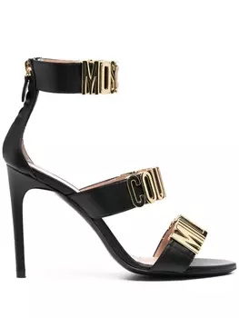 Moschino босоножки с логотипом, черный