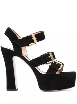 Moschino босоножки с пряжками, черный