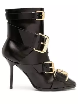 Moschino ботильоны с пряжками, черный