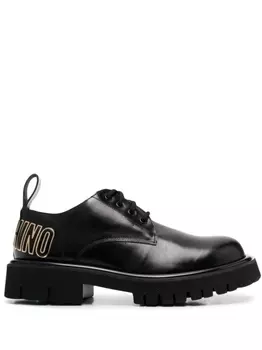Moschino ботинки на шнуровке с логотипом, черный