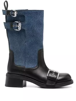 Moschino ботинки с пряжкой-логотипом, синий
