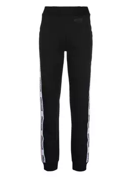 Moschino брюки из джерси с тисненым логотипом, черный
