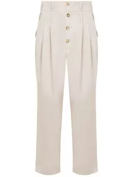 Moschino брюки с двойным поясом, нейтральный цвет