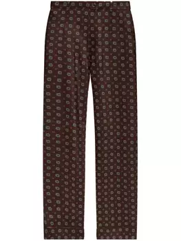 Moschino брюки с геометрическим принтом, коричневый