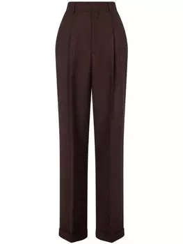 Moschino брюки с геометричным принтом, коричневый