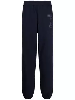 Moschino брюки с логотипом, синий
