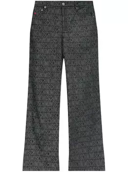 Moschino брюки с монограммным жаккардом, черный