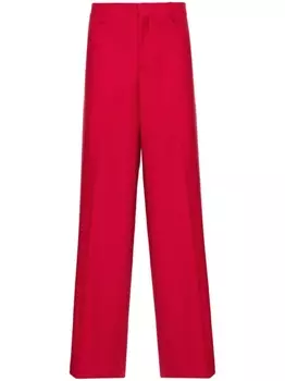 Moschino брюки строгого кроя с завышенной талией, красный