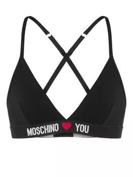 Moschino бюстгальтер с логотипом, черный
