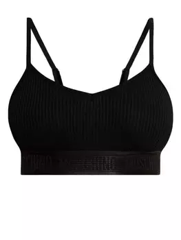 Moschino бюстгальтер с логотипом и поясом, черный